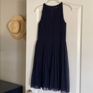 J. Crew pleated navy cocktail dress